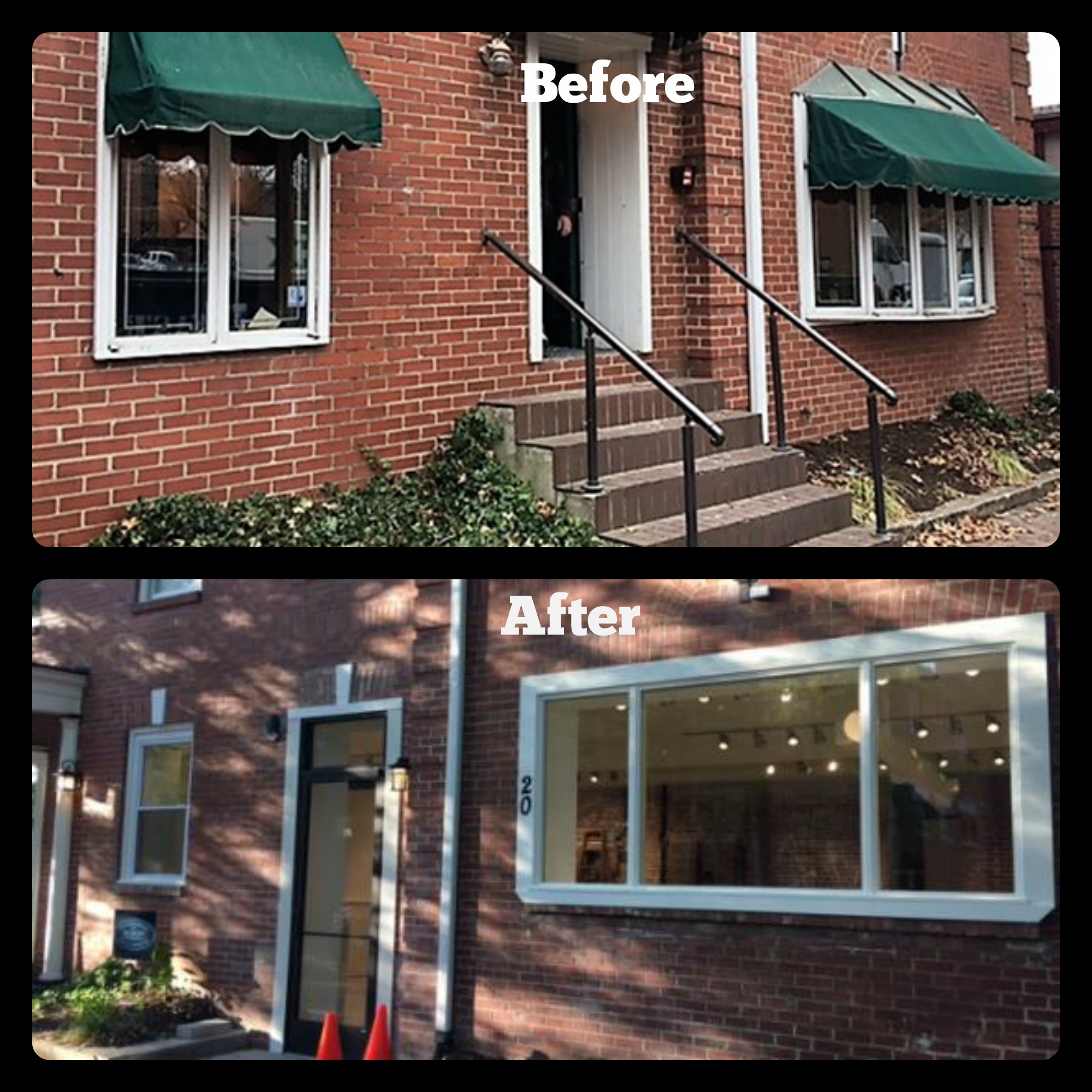 Before and after Retail Space